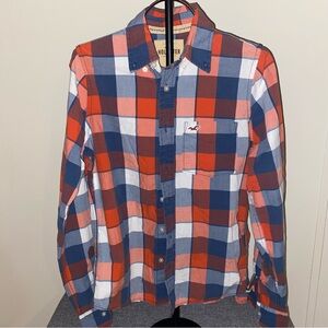 Hollister Vintage Y2K Men's Bold Plaid Button-Down Shirt Size Medium